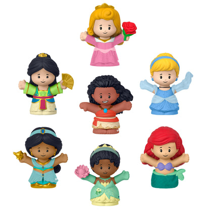 Fisher-Price Little People Princesas Disney Pack 7 Figuras de Juguete para bebés +1 año (Mattel HJW75