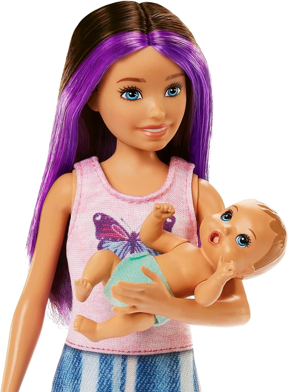 Barbie Doll and Accessories, Crib Playset with Skipper Doll, Baby Doll with Sleepy Eyes, Furniture and Themed Accessories, Babysitters Inc., HJY33 Modern
