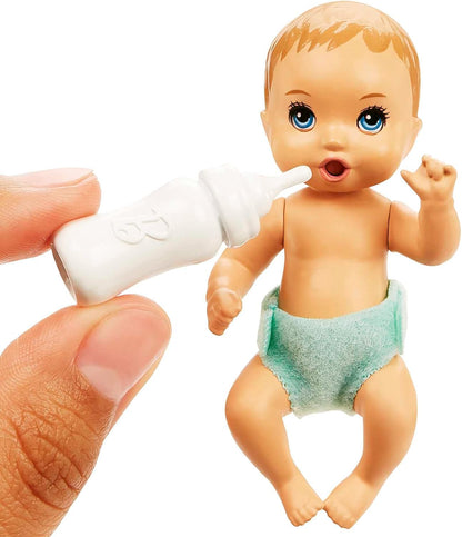 Barbie Doll and Accessories, Crib Playset with Skipper Doll, Baby Doll with Sleepy Eyes, Furniture and Themed Accessories, Babysitters Inc., HJY33 Modern