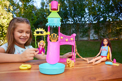 Barbie Toys, Skipper Doll and Waterpark Playset with Working Water Slide, Puppy Squirt-Toy, 5+ Accessories and More, First Jobs, HKD80