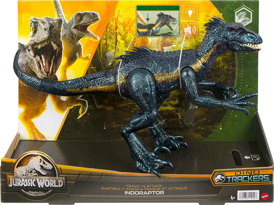 Mattel Jurassic World Indoraptor Dinosaurio de juguete con sonidos y ataques, +4 años (HKY12