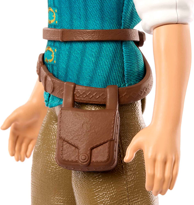 Mattel Disney Princesses Poupée articulée Flynn Rider avec tenue emblématique avec chemise en tissu, sacoche à la ceinture, pantalon et bottes moulés, à collectionner, Jouet Enfant, Dès 3 ans, HLV98
