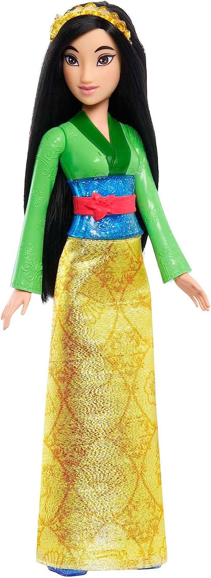 Mattel Disney Princess Mulán Muñeca princesa con pelo largo, juguete +3 años (HLW14