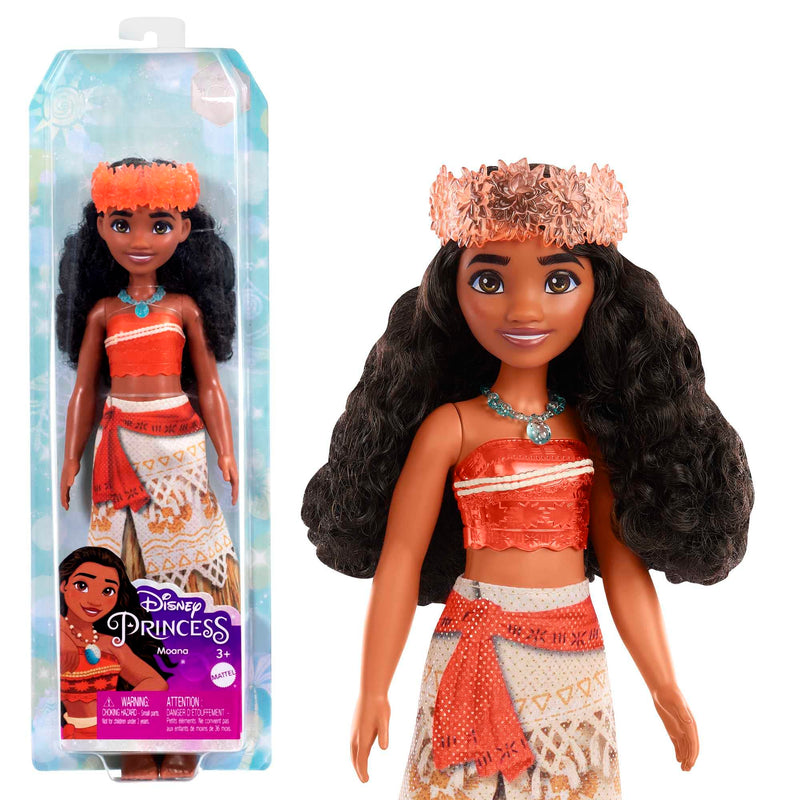 Mattel Disney Princess Dolls, Moana Posable Fashion Doll mit funkelnder Kleidung und Zubehör, Disney Movie Toys, HLW05
