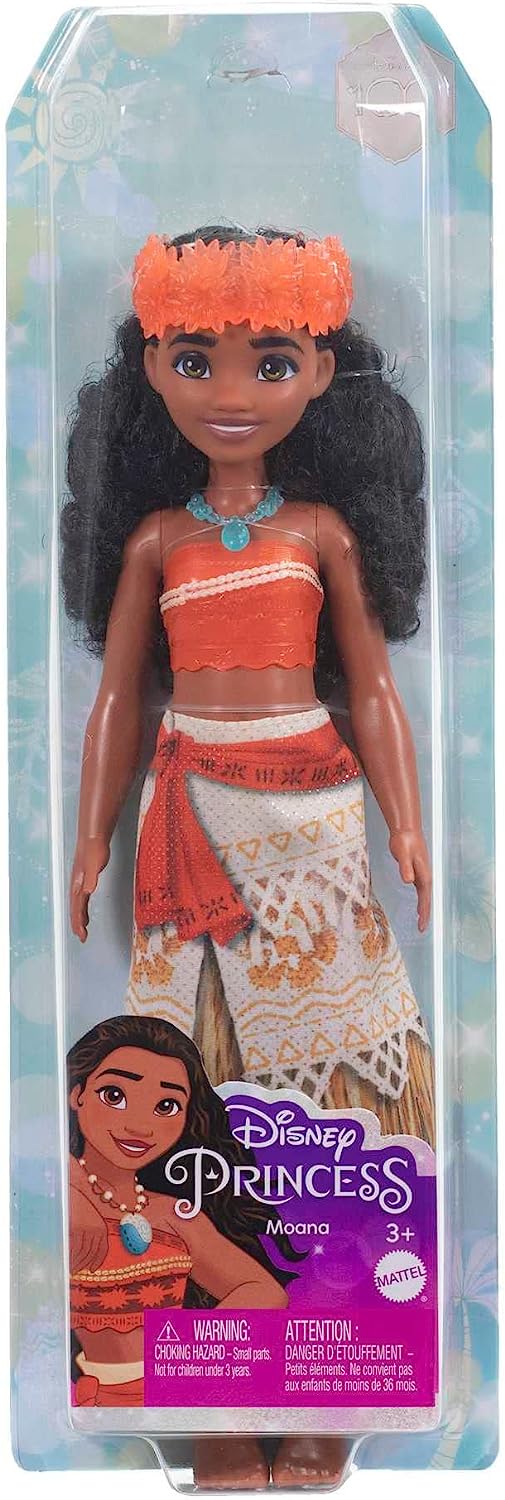 Mattel Disney Princess Dolls, Moana Posable Fashion Doll mit funkelnder Kleidung und Zubehör, Disney Movie Toys, HLW05