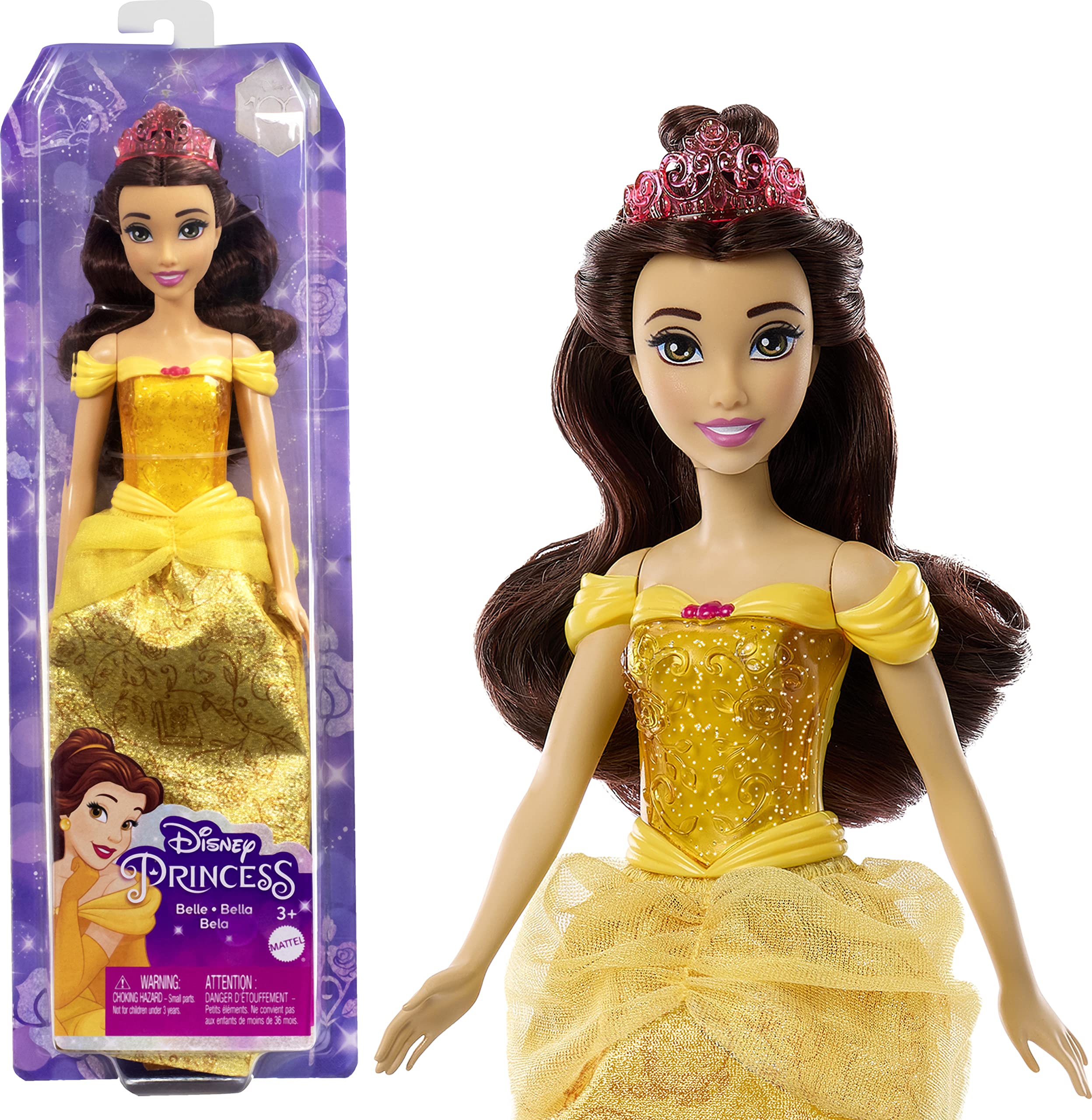 Mattel Disney Princess Bella Muñeca princesa película La Bella y la Bestia, juguete +3 años (HLW11