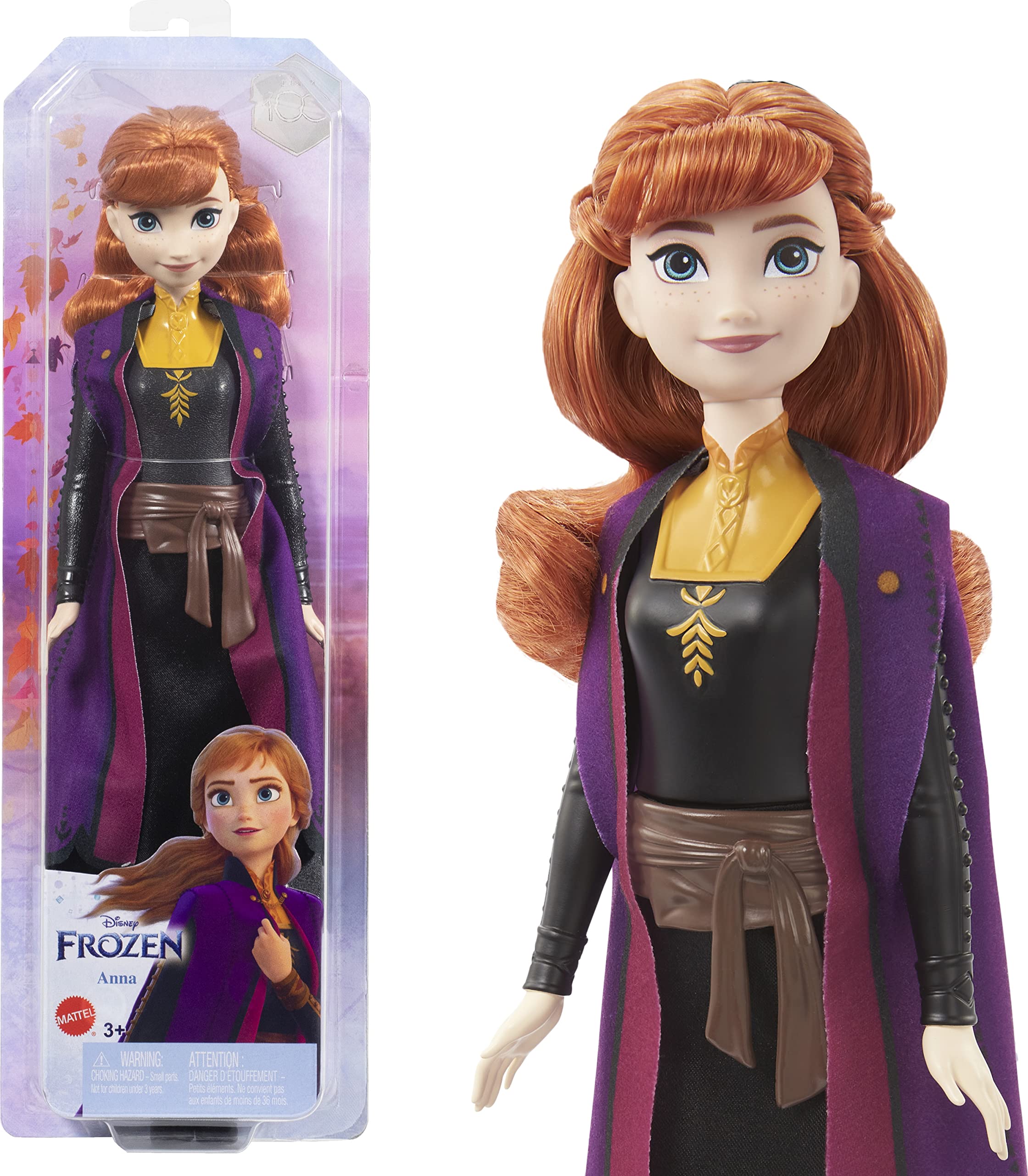Mattel Disney Princess Dolls, Anna Posable Fashion Doll with Signature Clothing and Accessories, Disney's Frozen 2 Movie Toys, HLW50