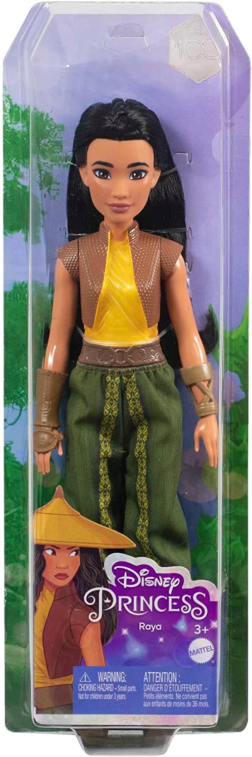 Mattel Disney Princess Dolls, Raya Posable Fashion Doll with Sparkling Clothing and Accessories, Disney Movie Toys, HLX22