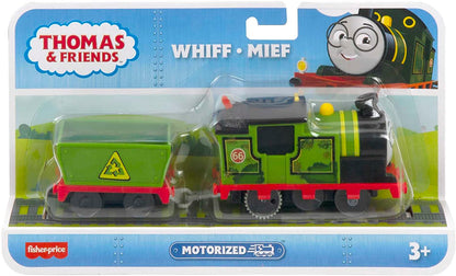 Fisher-Price Thomas and Friends Whiff Toy Train, Battery-Powered Motorized Train Engine and Cargo Car for Preschool Pretend Play, HMC23, ‎multicolour