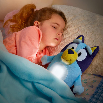 Goglow Bluey Bedtime GoGlow Pal Official Bluey Cuddly Soft Toy 2 in 1 Plush and LED Nightlight Sleep Aid Comforter with Automatic 10 Minute Shut Off Multicolor 14337.AF0.0000