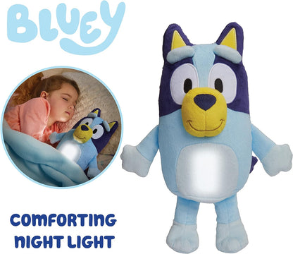 Goglow Bluey Bedtime GoGlow Pal Official Bluey Cuddly Soft Toy 2 in 1 Plush and LED Nightlight Sleep Aid Comforter with Automatic 10 Minute Shut Off Multicolor 14337.AF0.0000