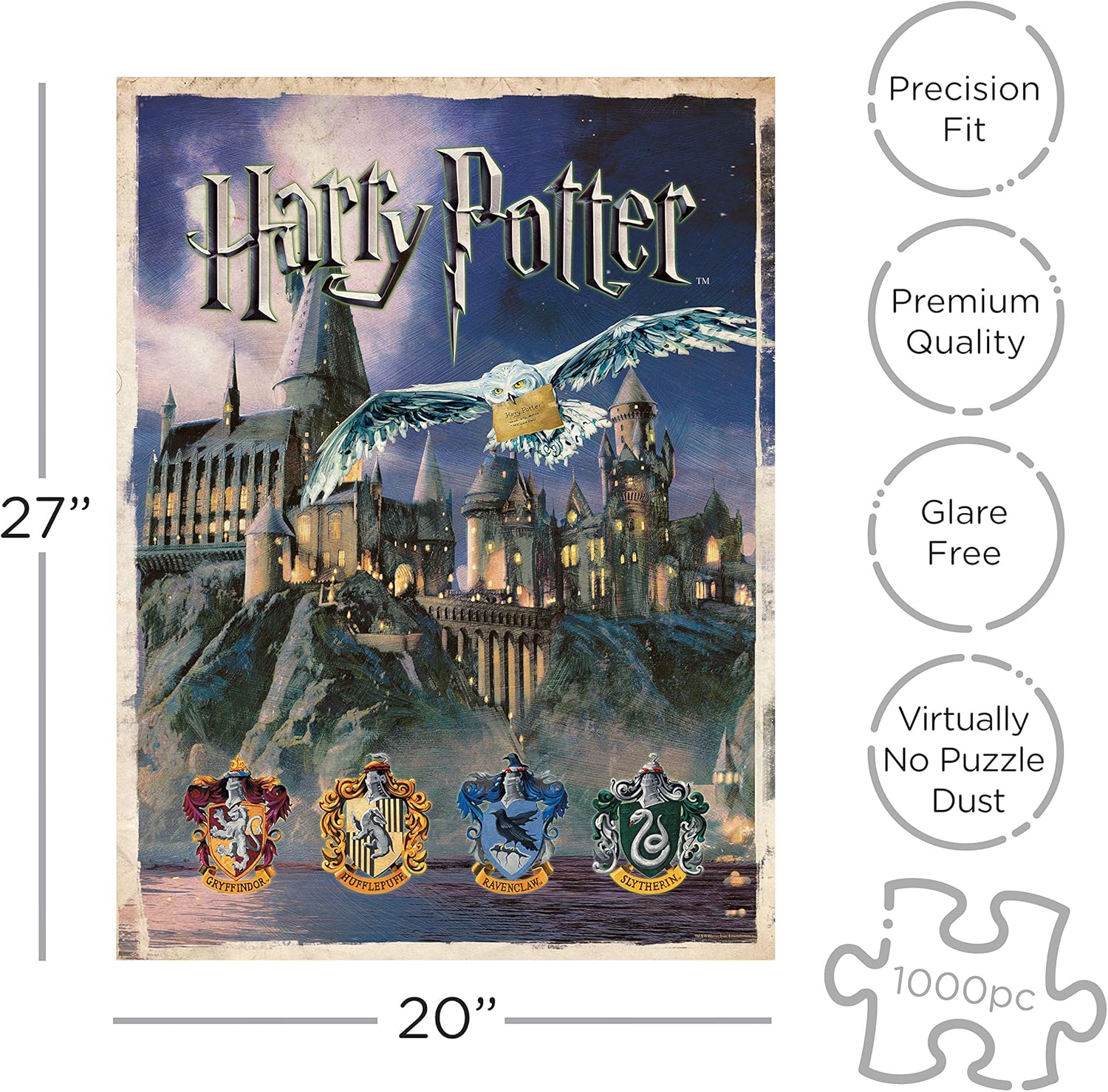 AQUARIUS 65252 Harry Potter-Hogwarts 1000 Piece Jigsaw Puzzle, Multicoloured