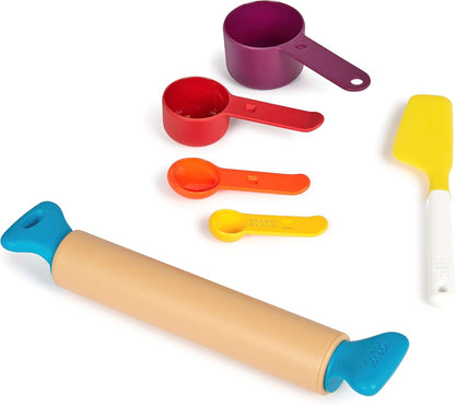 Casdon Joseph Joseph Bake | Toy Kitchen Baking Set for Children from 3 Years | With Movable Rolling Pin for Imaginative Play!