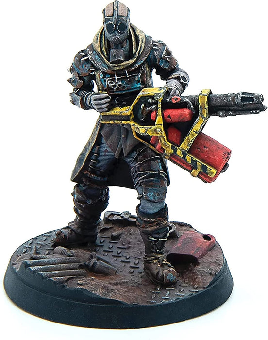 Fallout Wasteland Warfare: Raiders - The Forged - 6 Unpainted Resin Miniatures, Includes Scenic Bases, 32MM Scale Figures, Tabletop Roleplaying Game Minifigures