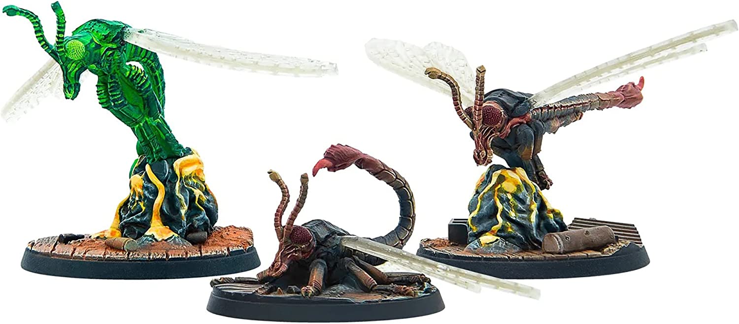 Fallout Wasteland Warfare: Creatures - Sting Wings - 3 Unpainted Resin Miniatures, RPG, Includes Scenic Bases, 32MM Scale Figures, Tabletop Roleplaying Game Minifigures