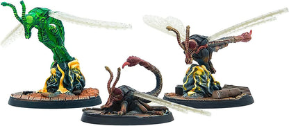 Fallout Wasteland Warfare: Creatures - Sting Wings - 3 Unpainted Resin Miniatures, RPG, Includes Scenic Bases, 32MM Scale Figures, Tabletop Roleplaying Game Minifigures