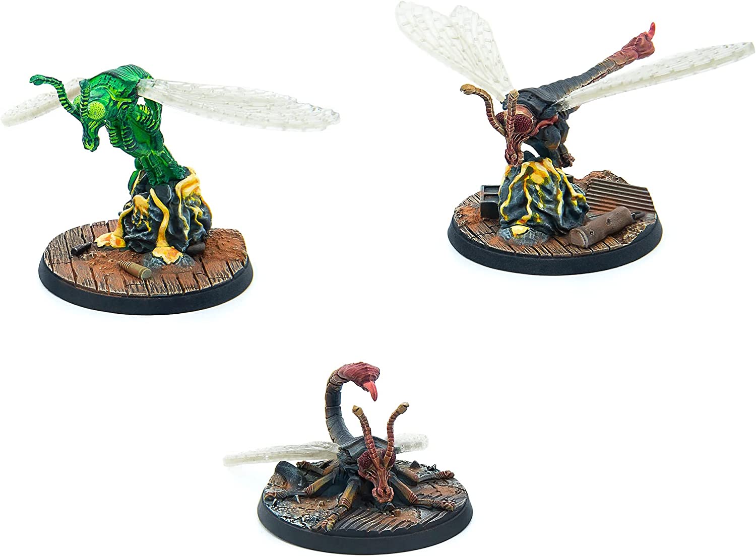 Fallout Wasteland Warfare: Creatures - Sting Wings - 3 Unpainted Resin Miniatures, RPG, Includes Scenic Bases, 32MM Scale Figures, Tabletop Roleplaying Game Minifigures