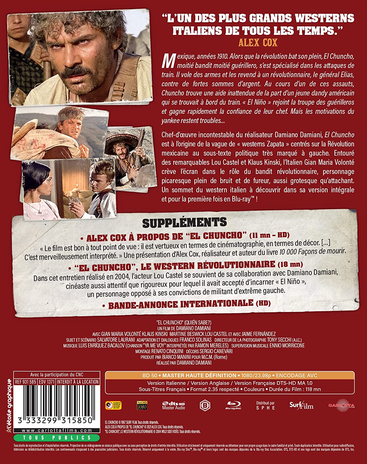 El chuncho [Blu-ray] [FR Import]