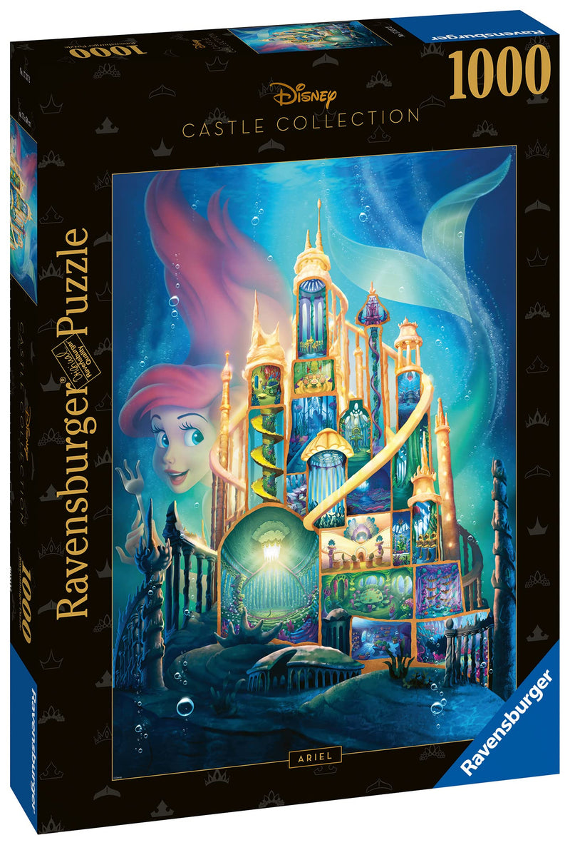 Ravensburger - Puzzle Disney: Ariel, Puzzle 1000 Piezas, Puzzles para Adultos, Puzzle 1000 Piezas Adultos, Pegamento Puzzle para Enmarcar, Rompecabezas Adultos, Castillo Princesas Disney, 70x50cm