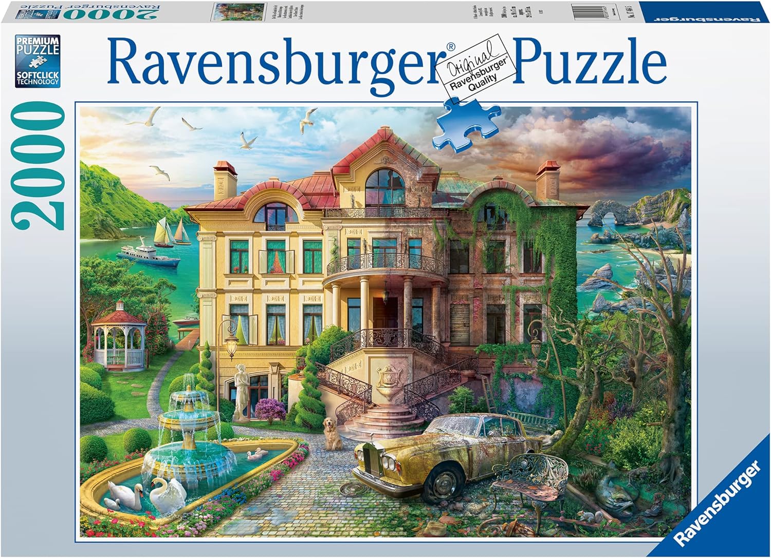 Ravensburger Now & Then, Cove Manor Echoes 2000 Piece Jigsaw Puzzle for Adults and Kids Age 12 Years Up