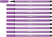 Premium Fibre-Tip Pen - STABILO Pen 68 - Pack of 10 - Plum