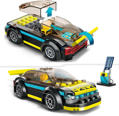 LEGO City Electric Sports Car Toy for 5 Plus Years Old Boys and Girls, Race Car for Kids Set with Racing Driver Minifigure, Building Toys 60383 Single