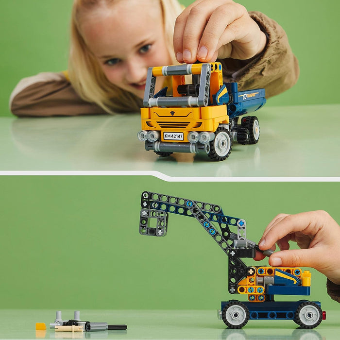 LEGO 42147 Technic Dump Truck Toy 2in1 Set, Construction Vehicle Model to Excavator Digger & 42148 Technic Snow Groomer to Snowmobile 2in1 Vehicle Model Set + 2in1 Vehicle Model Set