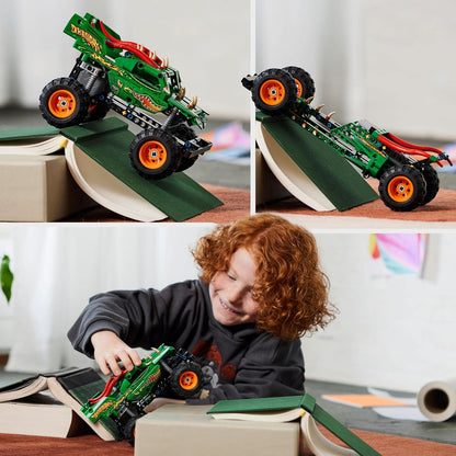 LEGO Technic Monster Jam Dragon Monster Truck Toy for 7 Plus Year Old Boys and Girls, 2in1 Racing Pull Back Car Toys for Off Road Stunts & Imaginative Play, Kids' Birthday Gift Idea 42149 Single
