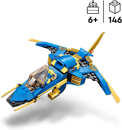 LEGO NINJAGO Jay’s Lightning Jet EVO, Upgradable Toy Plane, Ninja Airplane Building Set, Collectible Birthday Gift Idea for Kids, Boys and Girls Age 7 Plus 71784 Single