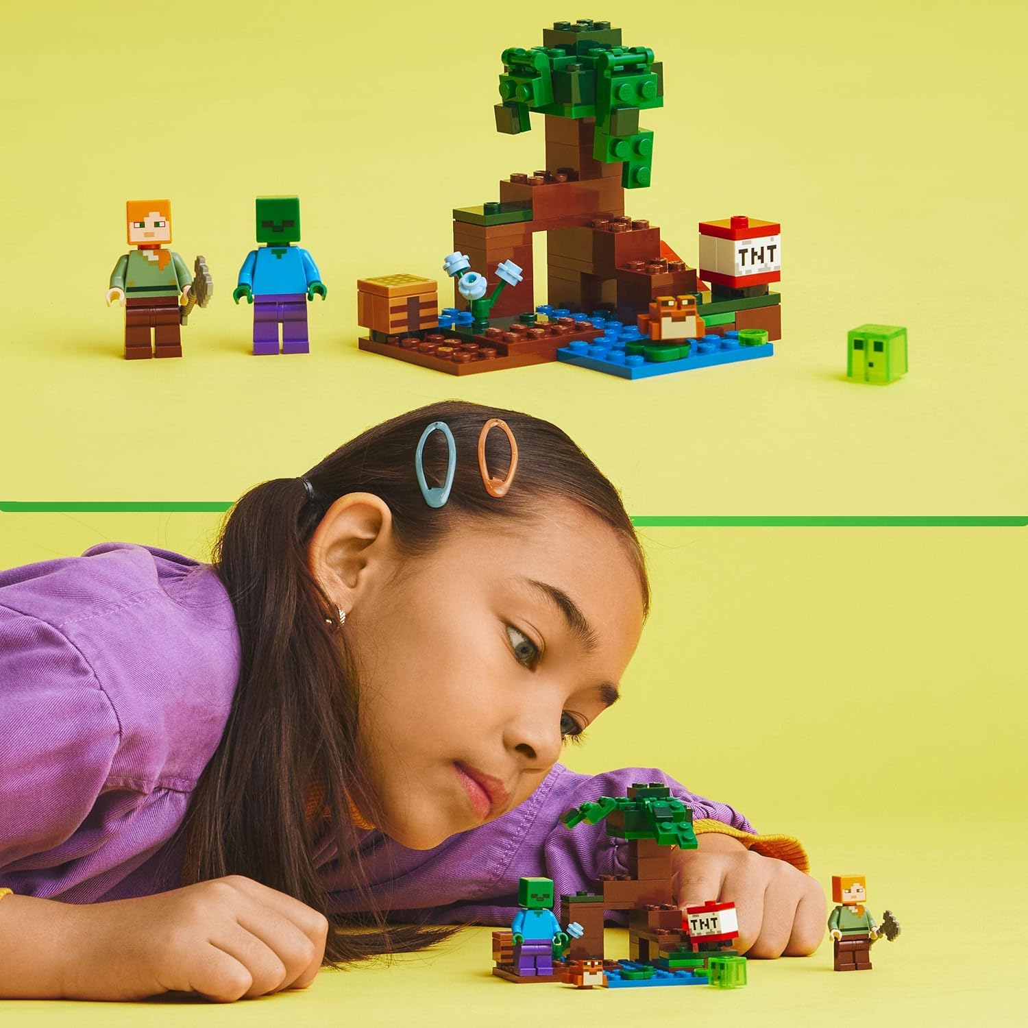 LEGO 21240 Minecraft The Swamp Adventure, Building Game Construction Toy with Alex and Zombie Figures in Biome & 21164 Minecraft The Coral Reef Building Toy with Alex