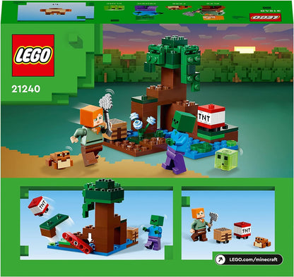LEGO 21240 Minecraft The Swamp Adventure, Building Game Construction Toy with Alex and Zombie Figures in Biome & 21164 Minecraft The Coral Reef Building Toy with Alex
