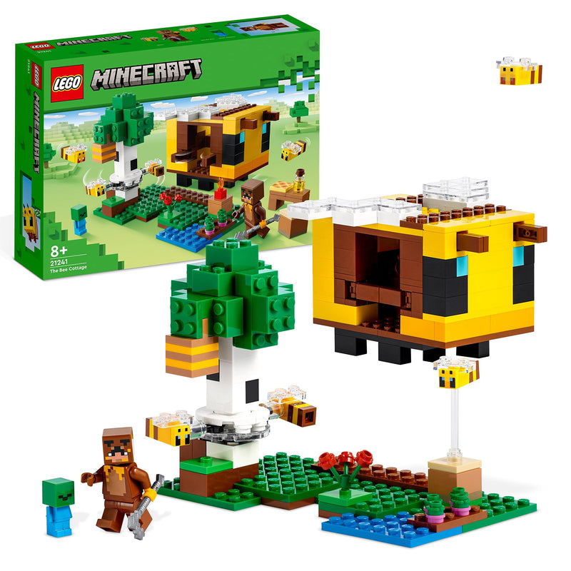 LEGO 21241 Minecraft The Bee Cottage Construction Toy with Buildable House, Farm, Baby Zombie and Animal Figures, Birthday Gift Idea for Boys and Girls Single