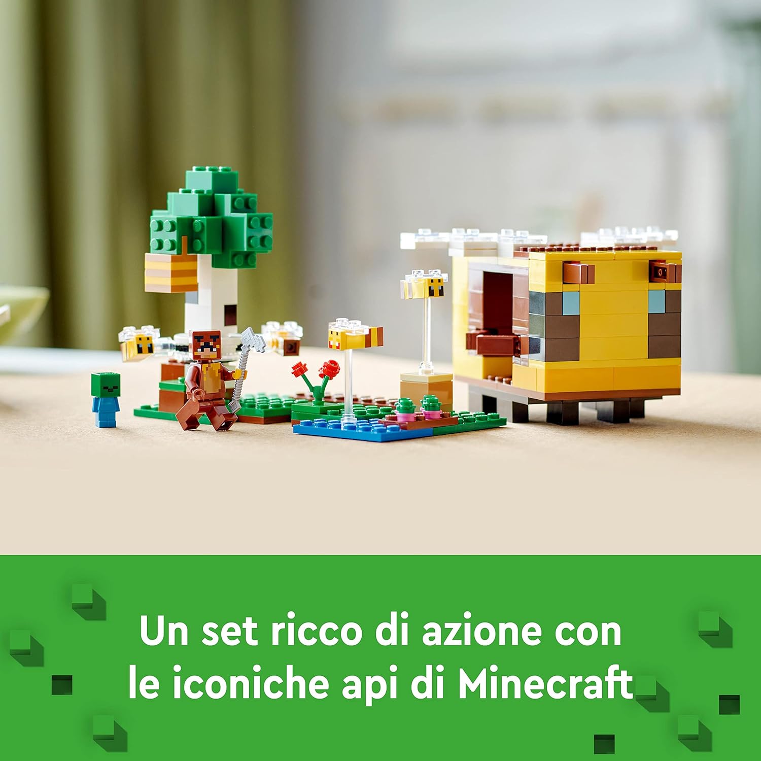 LEGO 21241 Minecraft The Bee Cottage Construction Toy with Buildable House, Farm, Baby Zombie and Animal Figures, Birthday Gift Idea for Boys and Girls Single
