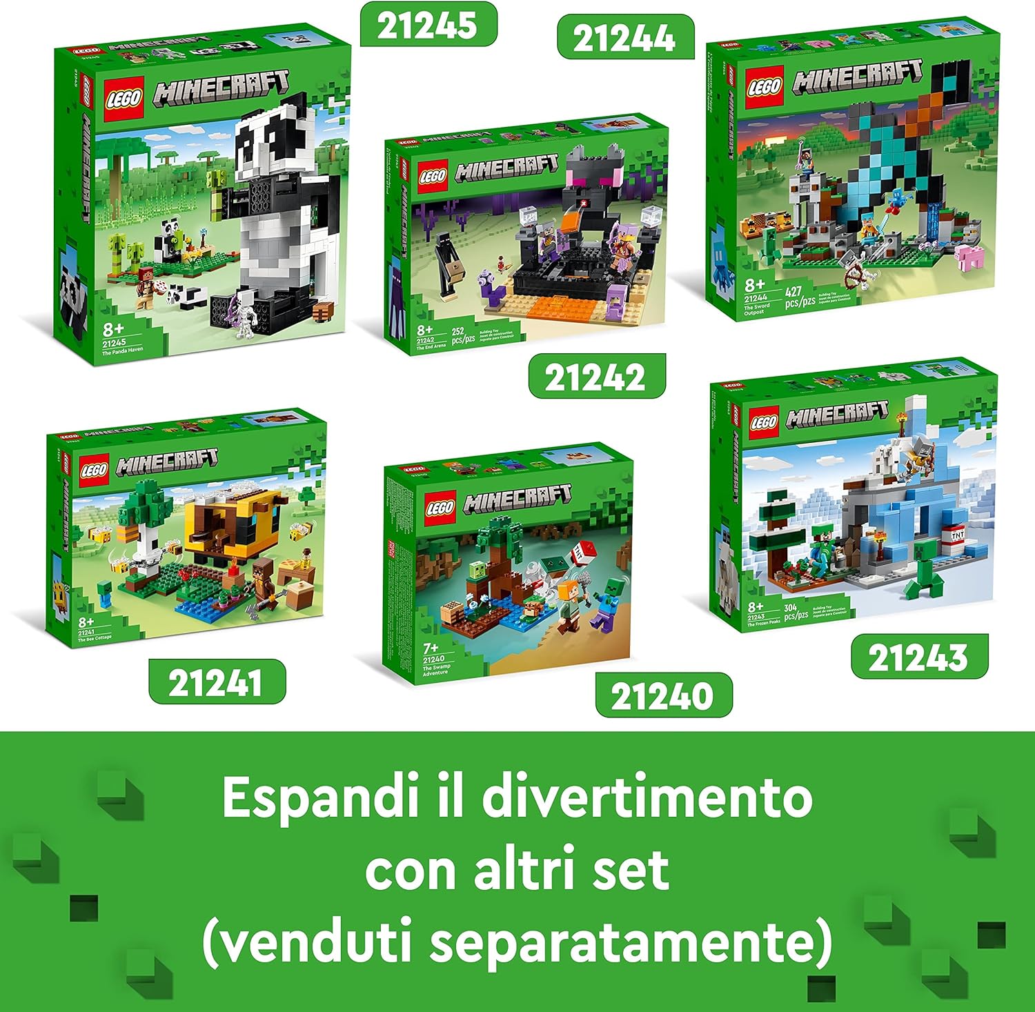 LEGO 21241 Minecraft The Bee Cottage Construction Toy with Buildable House, Farm, Baby Zombie and Animal Figures, Birthday Gift Idea for Boys and Girls Single