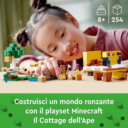 LEGO 21241 Minecraft The Bee Cottage Construction Toy with Buildable House, Farm, Baby Zombie and Animal Figures, Birthday Gift Idea for Boys and Girls Single