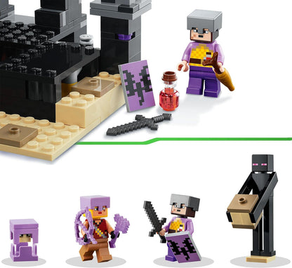 LEGO Minecraft The End Arena, Player-vs-Player Battle Playset, Action Toys for Kids, Boys & Girls 8 Plus Years Old, with Lava, Ender Dragon and Enderman Figures 21242 Single