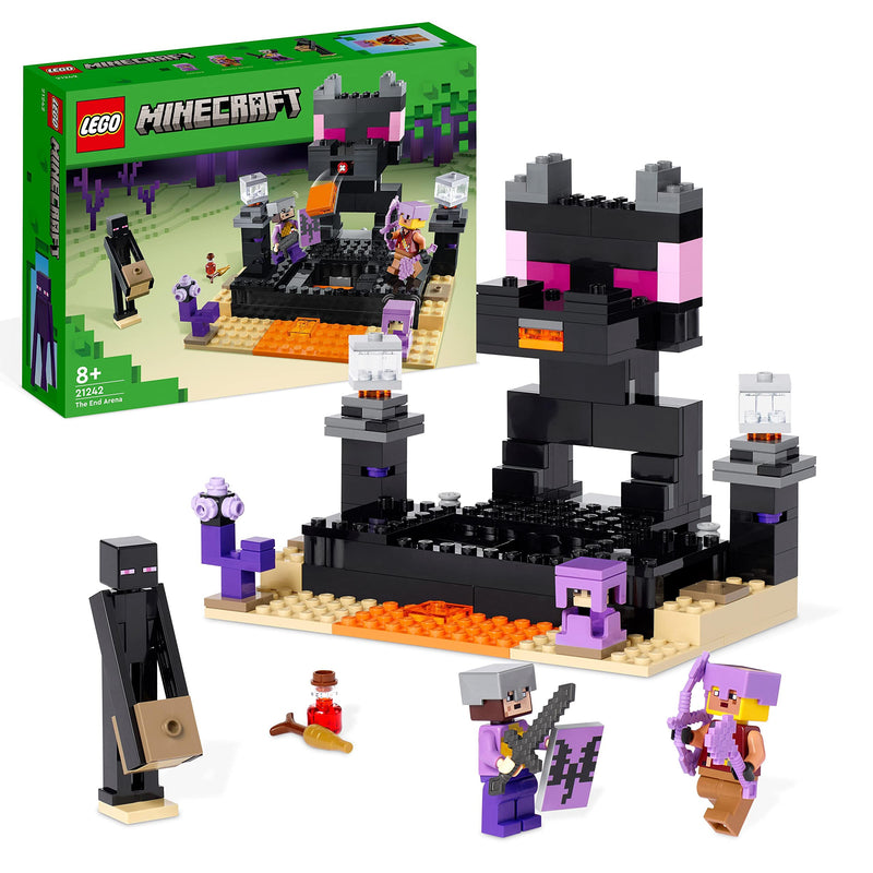 LEGO Minecraft The End Arena, Player-vs-Player Battle Playset, Action Toys for Kids, Boys & Girls 8 Plus Years Old, with Lava, Ender Dragon and Enderman Figures 21242 Single