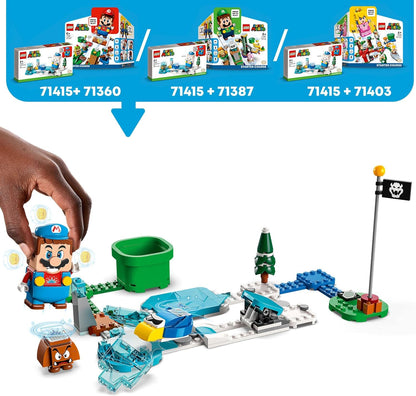 LEGO 71415 Super Mario Ice Mario Suit and Frozen World Expansion Set, Collectible Toys for Kids, Buildable Game with Figure Costume plus Cooligan and Goomba Enemy Figures Single