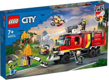 LEGO 60374 City Fire Command Unit Set, Rescue Fire Engine Toy, Ultramodern Truck with Land and Air Drones, Emergency Vehicle Toys for Kids, Boys & Girls Aged 6 Plus