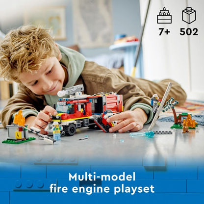 LEGO 60374 City Fire Command Unit Set, Rescue Fire Engine Toy, Ultramodern Truck with Land and Air Drones, Emergency Vehicle Toys for Kids, Boys & Girls Aged 6 Plus