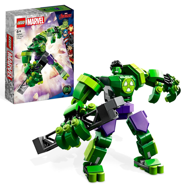 LEGO 76241 Marvel Hulk Mech Armour, Avengers Action Figure Set, Collectable Super Hero Buildable Toys for Boys and Girls Aged 6 Plus, Gift Idea Single
