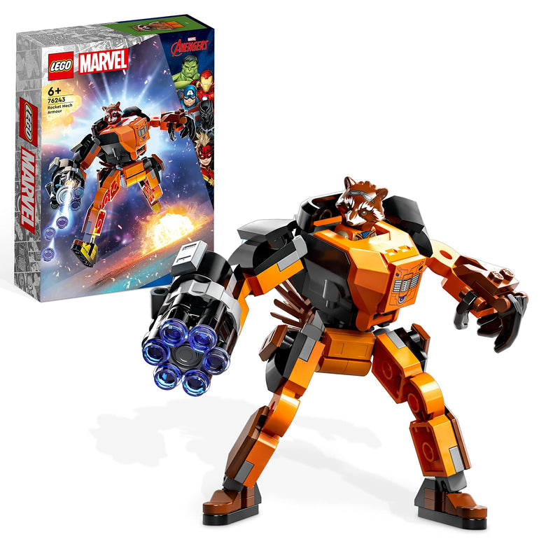LEGO 76243 Marvel Rocket Mech Armour Set & 75344 Star Wars Boba Fett's Starship Microfighter, Buildable Toy Vehicle with Adjustable Wings and Flick Shooters, The Mandalorian Set for Kids + Microfighter