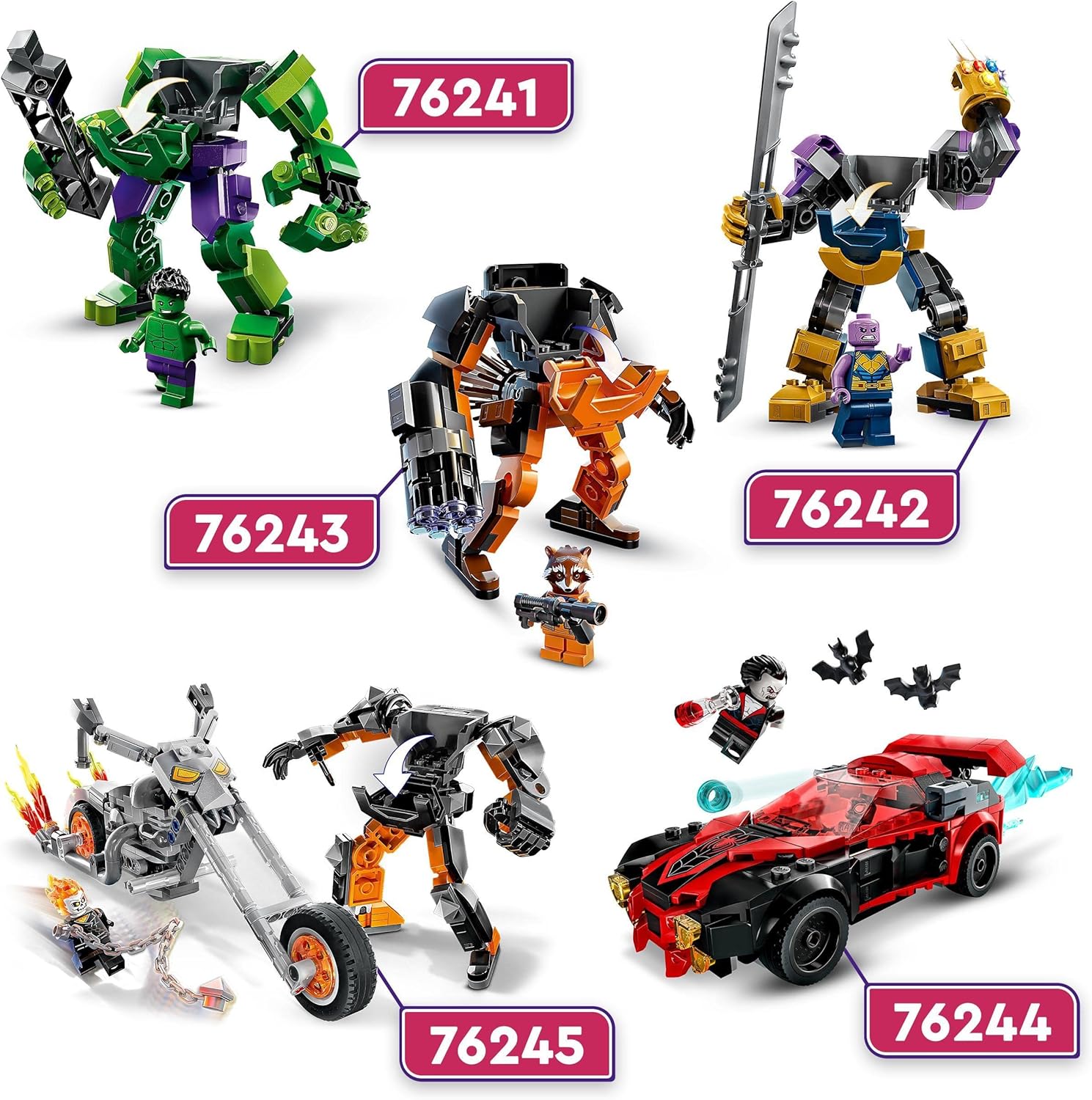 LEGO 76243 Marvel Rocket Mech Armour Set & 75344 Star Wars Boba Fett's Starship Microfighter, Buildable Toy Vehicle with Adjustable Wings and Flick Shooters, The Mandalorian Set for Kids + Microfighter