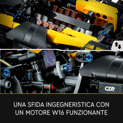 LEGO Technic Bugatti Bolide Racing Car Model Building Set, Race Engineering Toys, Collectible Iconic Sports Vehicle Construction Kit for 9 Plus Year Old Kids, Boys & Girls 42151