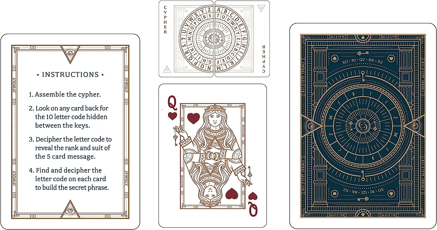 Bicycle Cypher Playing Cards - 1 Deck, Air Cushion Finish, Professional, Superb Handling & Durability, Great Gift For Card Collectors