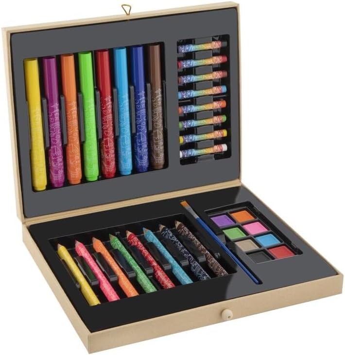 Kids Houten Kleurkoffer, 33dlg.