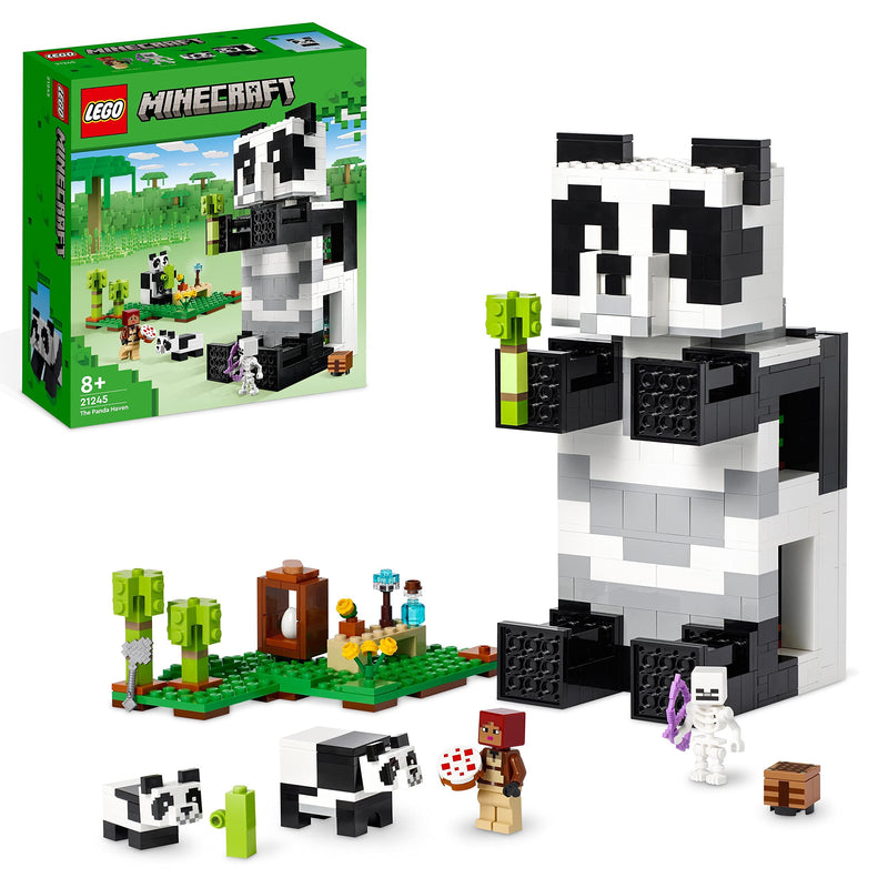 LEGO 21245 Minecraft The Panda Haven Set, Movable Toy House with Baby Pandas Animal Figures & 21244 Minecraft The Sword Outpost Building Toy with Creeper, Soldier, Pig and Skeleton Figures + LEGO 21244 Minecraft