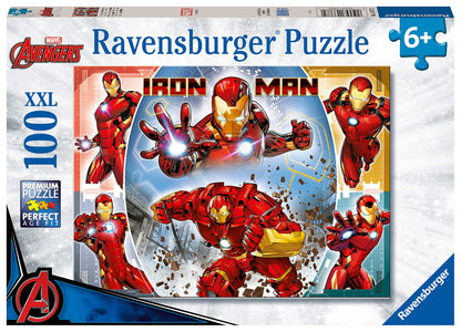 Ravensburger - Puzzle Enfant - Puzzle 100 pièces XXL - Le Puissant Iron Man/Marvel Avengers - À partir de 6 Ans - Puzzle de qualité supérieure - Carton épais et résistant - Aventure - 13377
