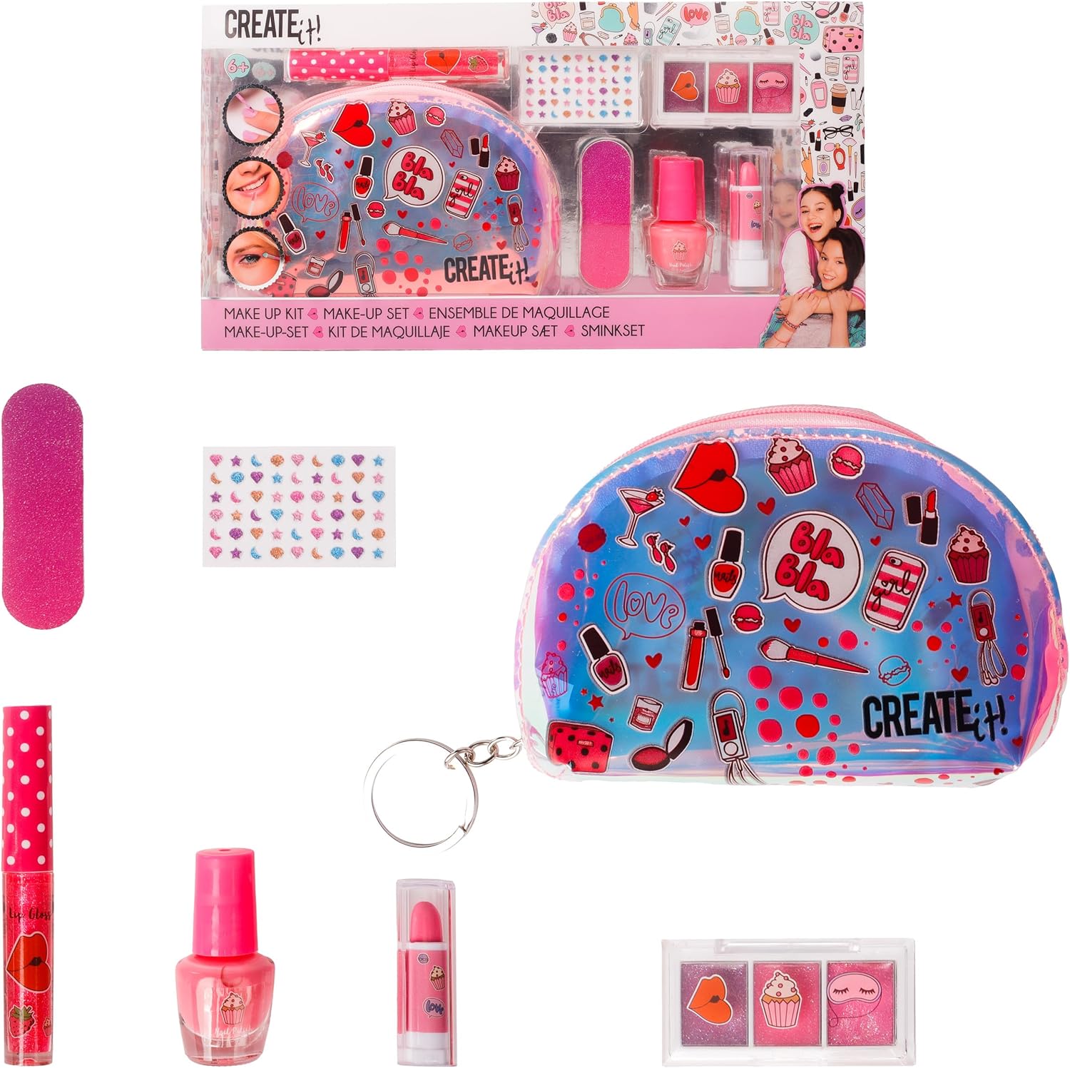 Create It! - 84510 - Set de maquillaje para niñas - Con bolsa de maquillaje brillante