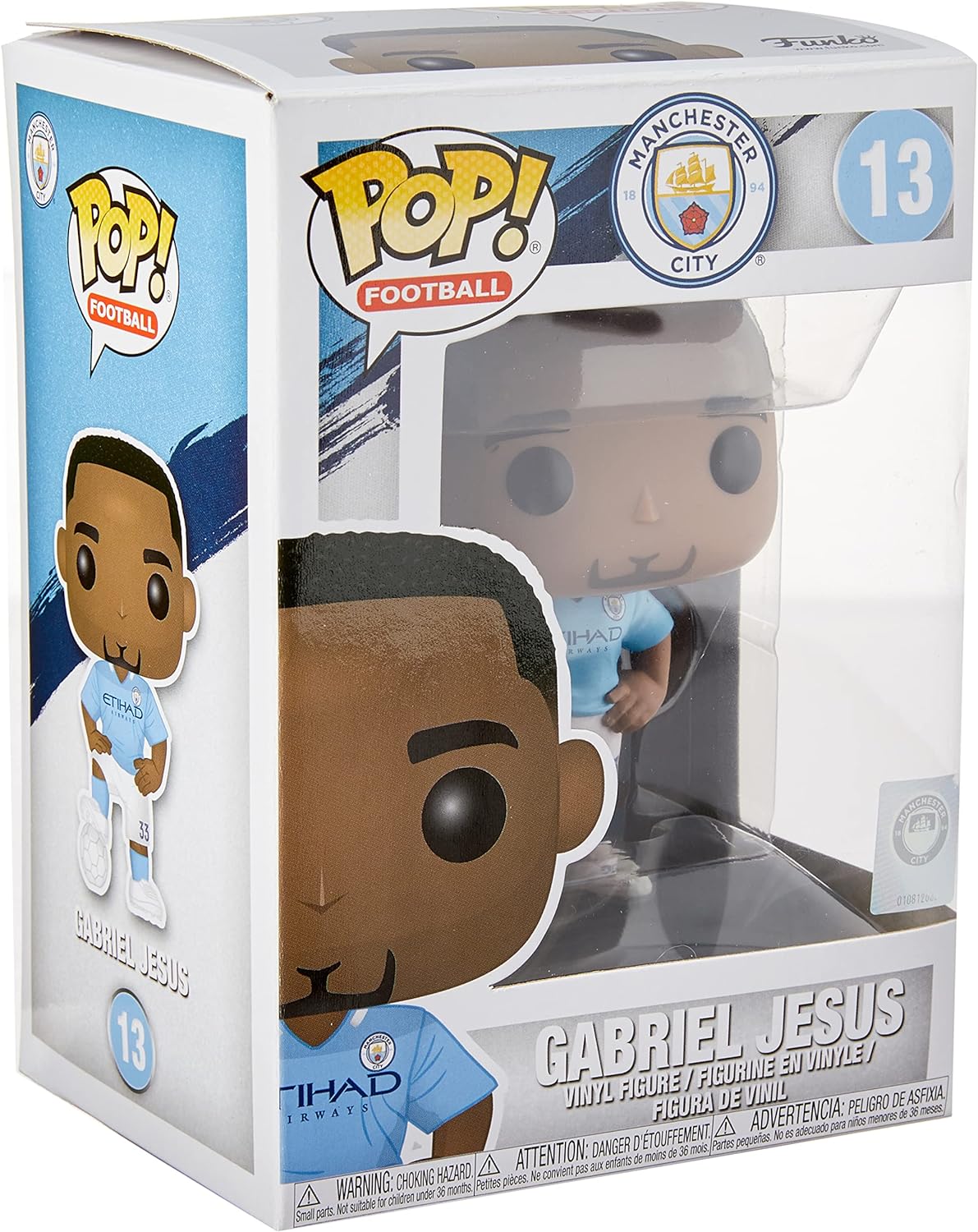 Funko POP! Vinyl: EPL: Man City: Gabriel Jesus - Manchester City FC - Collectable Vinyl Figure - Gift Idea - Official Merchandise - Toys for Kids & Adults - Sports Fans - Model Figure for Collectors